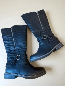 Patrizia Kabira Boot Vegan Leather Black Full Zip Size 38 EU 8 US NWOB Inv T03 - Picture 1 of 7