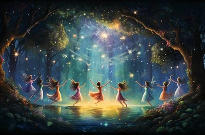 Home Decor Wall Art Fairy Butterfly Landscape Canvas Art Posters Prints Painting - Image 1 of 4