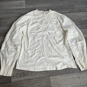 Top donna Per Una M&S taglia 12UK panna cotone leggero - Foto 1 di 12