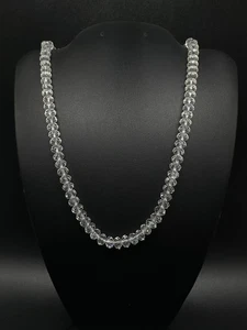 925 Sterling Silber Kristall Glas Perlen Halskette Handarbeit 20" - Bild 1 von 9