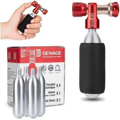 CO2 Pumpe, Fahrradpumpe, Reifenfüllgerät mit 4 CO2 Kapseln - Bild 1 von 2