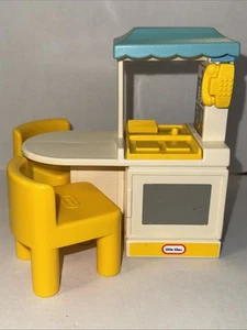 Little Tikes Doll House Kitchen Island Sink Oven Furniture Vintage Chair - Picture 1 of 12