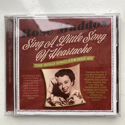 Rose Maddox Sing A Little Song Of Heartache The Solo Singles 1953-62 CD 2023 Ex - Image 1 of 4