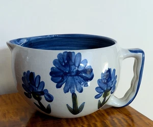 Louisville Steinzeug Teig Krug Schale blau Kornblume Bachelor Knopf 9" selten - Bild 1 von 8