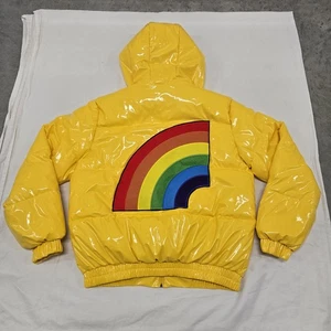 Sz XXL Trollz Nicki Minaj Tekashi 6ix9ine Yellow Puffer Coat Rainbow Patch Adult - Picture 1 of 19