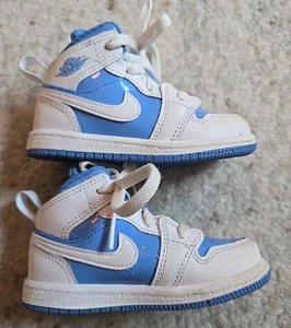 Jordan 1 Mid SE (TD) Toddlers' Shoes White/Legend Blue FZ3931-114 UNC Size 7C - Picture 1 of 6