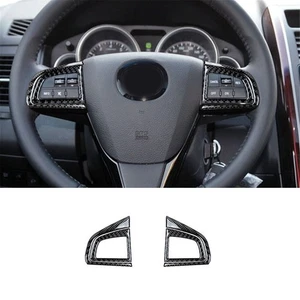 4X Carbon Fiber Steering Wheel Buttons Frame Cover Trim For Mazda CX-9 2010-2015 - Picture 1 of 12