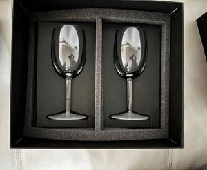 BOTTEGA VENETA Wine Glasses White SET Of 2 NIB - Picture 1 of 8
