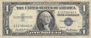 USA / Silver Certificate $1 1957 Block C-A Circulated Banknote N #2 - Picture 1 of 2