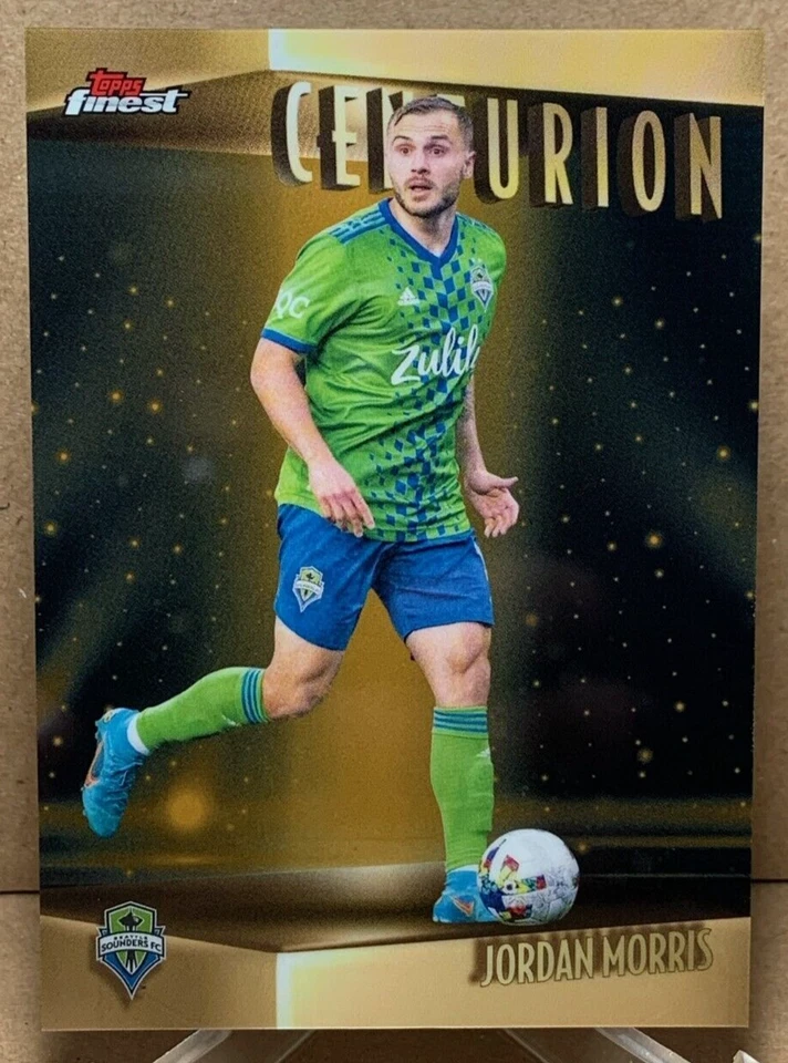 Jordan Morris 2022 Topps Finest MLS #C-8 Centurion Gold Refractors 23/50 - Image 1 of 2