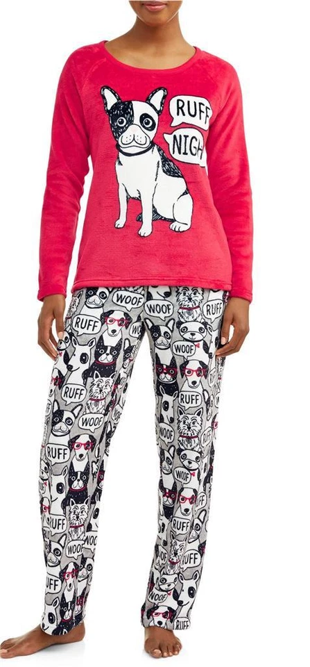 Womens Secret Treasures RUFF NIGHT Fleece Pajamas Size 8/10 12/14 Dogs NWT - Image 1 of 1