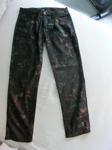 BLUE FIRE Nancy Slim Batik-Hose schwarz petrol braun Gr. W31/L30 42 * NEU - Bild 1 von 7