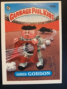 GARBAGE PAIL KIDS SERIES 4 1986 TOPPS TRADING CARD 166A GORED GORDON WANTED BACK - Picture 1 of 5
