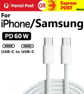 Braided USB Type C to USB-C Cable Charge PD 60W Fast Charger Quick Charging Data - Picture 1 of 12