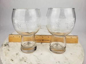 2x Pepsi Cola Vintage 1970's Logo Drinking Glasses 6" Set Pair Bubble Fountain - Picture 1 of 11