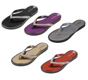 Women's Flip Flops Sandals Shoes with Rhinestones Sizes 5-10 New - Picture 1 of 13