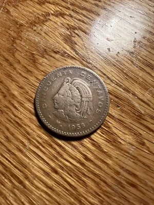 1956 Mexico 50 Cincuenta Centavos Foreign Coin Mexican Mexicanos - Image 1 of 2