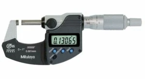 0-1" DIGIMATIC COOLANT PROOF MIC WITH RATCHET IP65 MITUTOYO 293-340-30 .00005" - Picture 1 of 10
