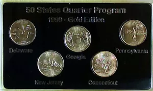 1999 COMMEMORATIVE QUARTERS GOLD EDITION 24k LAYERED - Picture 1 of 5