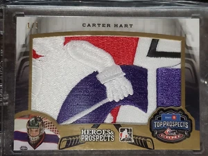 2015-16 Heroes & Prospects CARTER HART GOLD Top Prospects PATCH! 1/1 WOW! - Picture 1 of 2