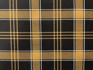 Spirit of Le Mans Tartan Plaid Fabric 72 Black Gold (1mx1500mm) - Picture 1 of 1