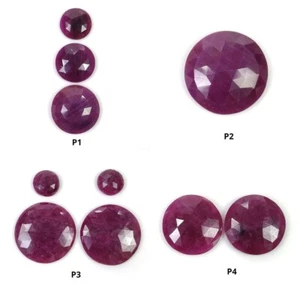 100% Natural Unheated Red Ruby Rose Cut Gemstone Round Shape For Jewelry Making - Picture 1 of 5