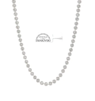 Collana Tennis Angel Argento con Cristalli Swarovski Elements Originali - Immagine 1 di 4