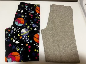 Two (2) Pairs Spotted Zebra Leggings Girls’ Size Medium (8) Space Theme NEW - Picture 1 of 10