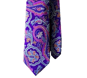 "Corbata para hombre Geoffrey Beene estampado púrpura cachemira multicolor 59"" x 3,25" - Imagen 1 de 4