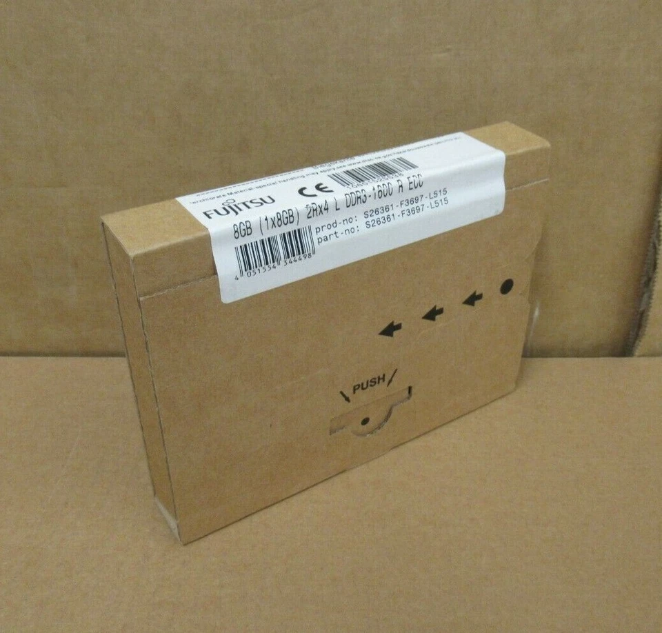 NEW Fujitsu Original S26361-F3697-L51 8GB 2Rx4 PC3L-12800 REG ECC Server memory  - Image 1 of 3