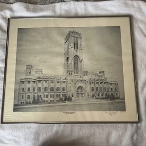 Tim Adwell Framed Sketch Scottish Rite Cathedral Indianapolis 25.5"x22" NUMBERED - Picture 1 of 17