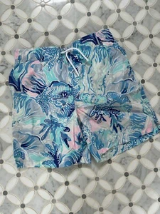 Lilly Pulitzer Boys Junior Capri Swim Trunk Size XL 12-14 Saltwater Blue Shade - Picture 1 of 4