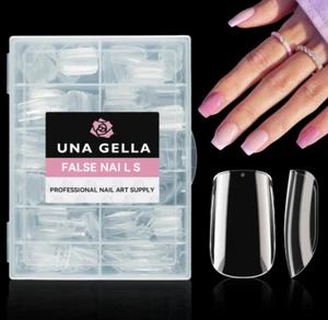 UNA GELLA Short Square Nail Tips 216pcs Short Square Gel - Picture 1 of 2