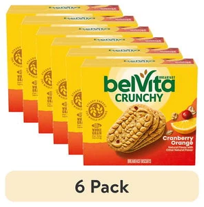 (6 pack) belVita Cranberry Orange Breakfast Biscuits,5 Packs,Shelf-Stable - Picture 1 of 17