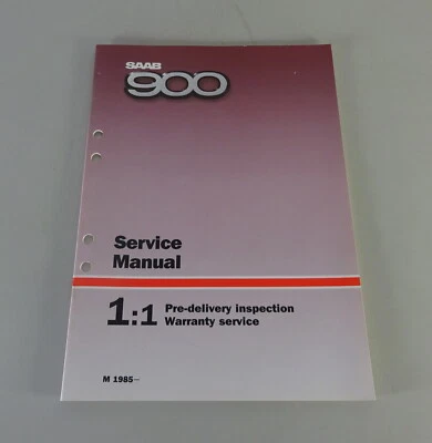 Officina Manuale Saab 900 Pre-delivery Ispezione & Warranty Servizio My From - Immagine 1 di 4