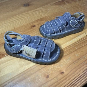 Doc Martens Kids Sandals DEADSTOCK #6447 Brown Leather Weave Size 9 (N) - Picture 1 of 7