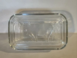 Arcoroc Butter Kühlschrank Schale mit Kuh auf Deckel Klarglas Made in France - Bild 1 von 4