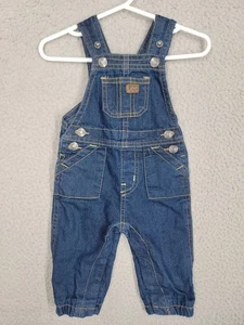 Lee Baby Denim Overalls Size 3m Fall Blue Jean Snap Crotch Infant Boys - Picture 1 of 9