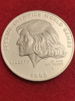 1995 P Special Olympics Commemorative Silver Dollar Proof w/ Capsule - Image 1 of 4