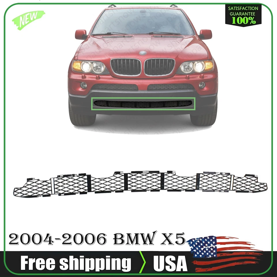 NEW Front Bumper Lower Grille Black For 2004-2006 BMW X5 Foto 1 de 4