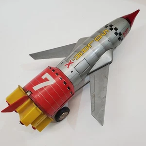 VTG 1960s SOLAR S‑X7 Battery‑Op Tin Rocket Jet Space Ship Japan, Works Partial - Picture 1 of 18