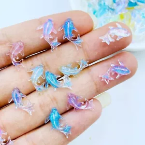 100Pcs DIY Mini Shiny Goldfish Resin Cute Figure Craft for Nails Art - Foto 1 di 12