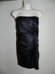 Davids Bridal Dress Plus Size 26 Strapless Knot Detail Black Bridesmaid Prom NWT - Picture 1 of 4