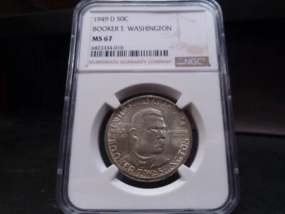 1949-D MS67 Booker T. Washington Silver Commemorative NGC Certified Superb Gem - Image 1 of 4