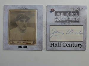 2020 Historic Autographs Half Century JOHN PEACOCK Cut signed w/1940 Play Ball