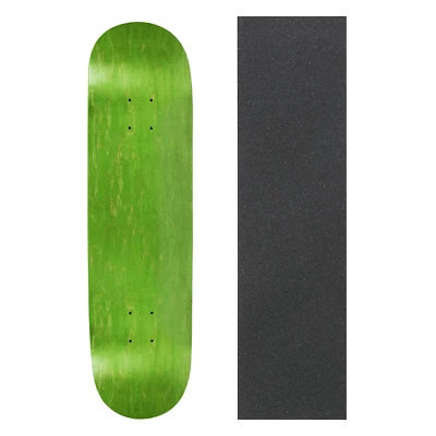 Blank Skateboard Deck   -  8 in - Stain Green w/Jessup Grip - Image 1 of 4