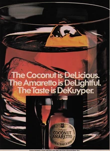 1982 Vintage Print Ad The Coconut is Delicious Amaretto is DeLightful DeKuyper - Bild 1 von 2