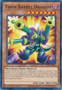 Yugioh - Toon Barrel Dragon - 1st Edition Card NM - Free Holographic Card