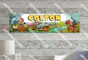 Wallykazam! - Póster de nombre personalizado pancarta de fiesta de cumpleaños personalizada decoración - Imagen 1 de 5