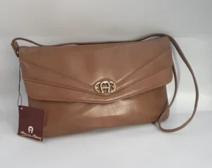 ETIENNE AIGNER Vintage Convertible Shoulder Clutch Bag #9084 Women Tan NWT - Picture 1 of 8